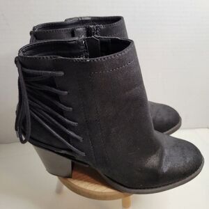Madden Girl Booties Cassy Black Womens Size 10M Lace Up Back‎